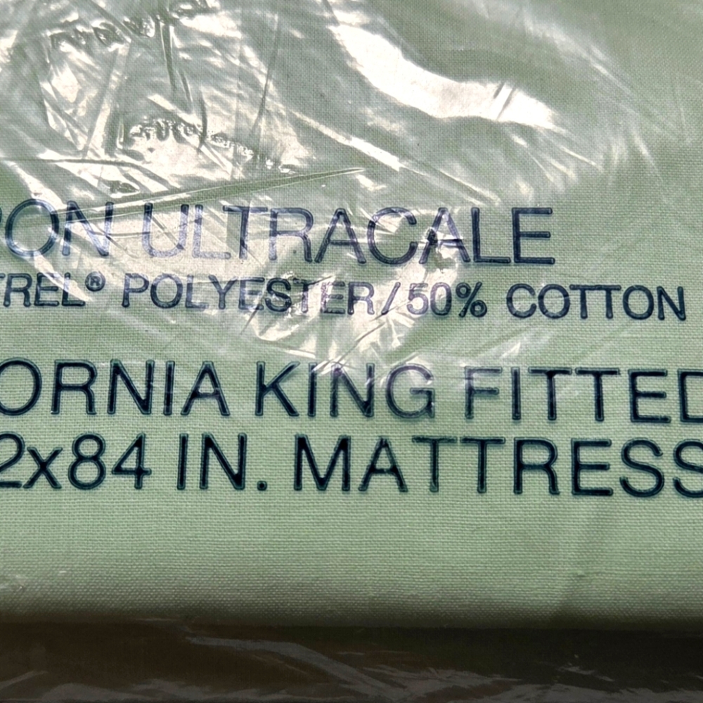 Wamsutta Vintage California King Fitted Sheet Polyester/Cotton In Sage Ultracale